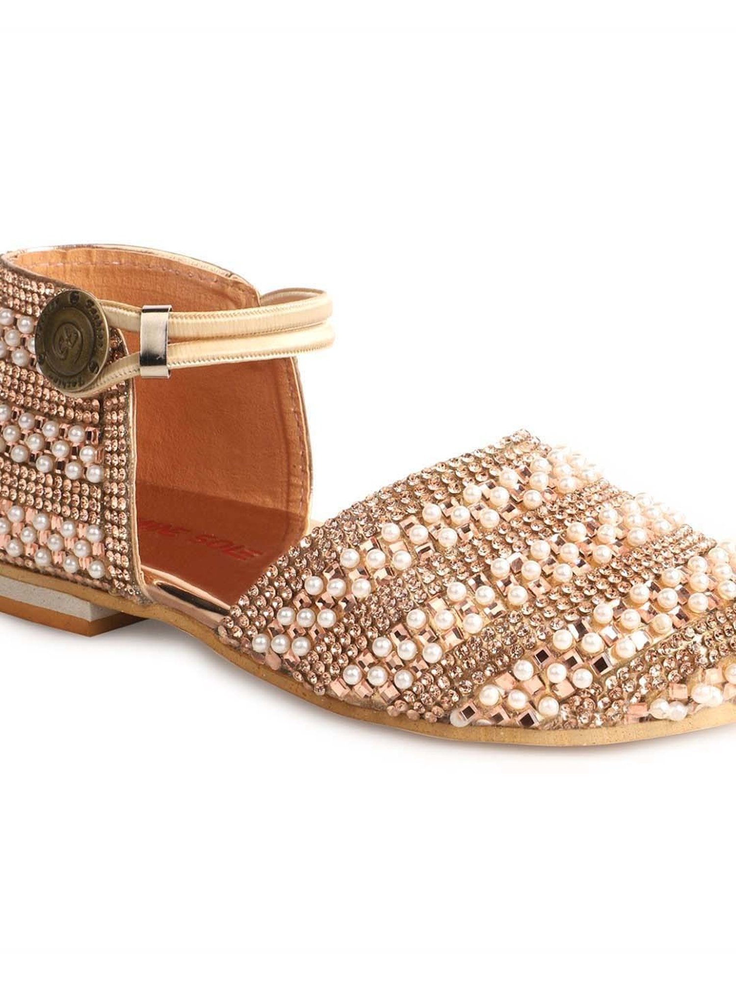 Minesole Kids Rose Gold Ethnic Sandals