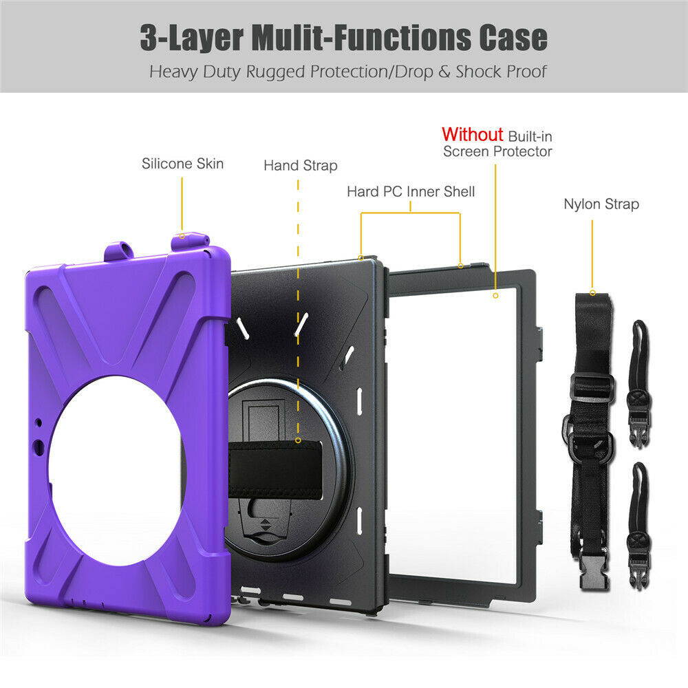 Werleo Surface Pro 6 Case Surface Pro Case 2017 Heavy Duty Full-Body Rugged Protective Case Cover with Kickstand Hand Strap for Microsoft Surface Pro 6 2018 / Surface Pro 5 2017 / Surface Pro 4 2015