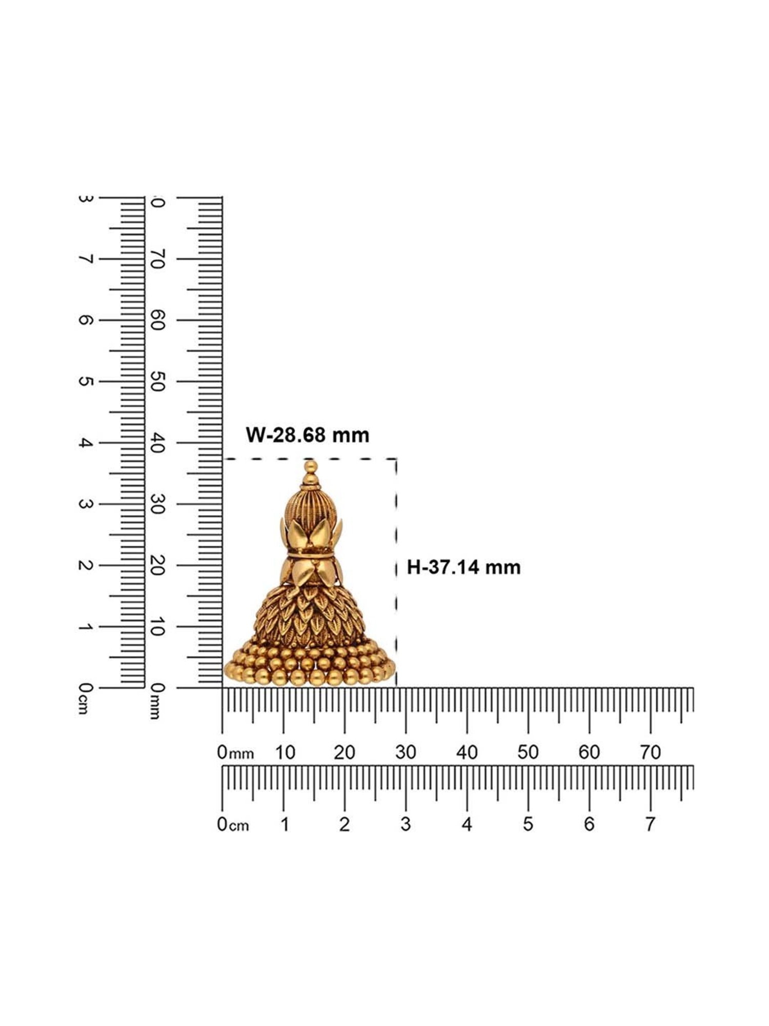 CKC Oxidized Gold Ear Studs: Intricate Fancy Pattern