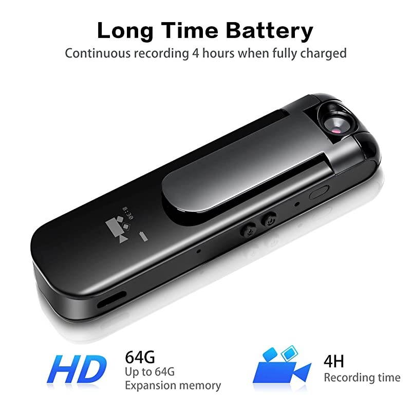 Camera - Body Camera Video Recorder -Small Wearable Pocket Cam - Clip Camera Motion Activated - 130&deg; Wide Angle Lens - Easy to Use Camera 1080P for Home and Office(with 32G Card)