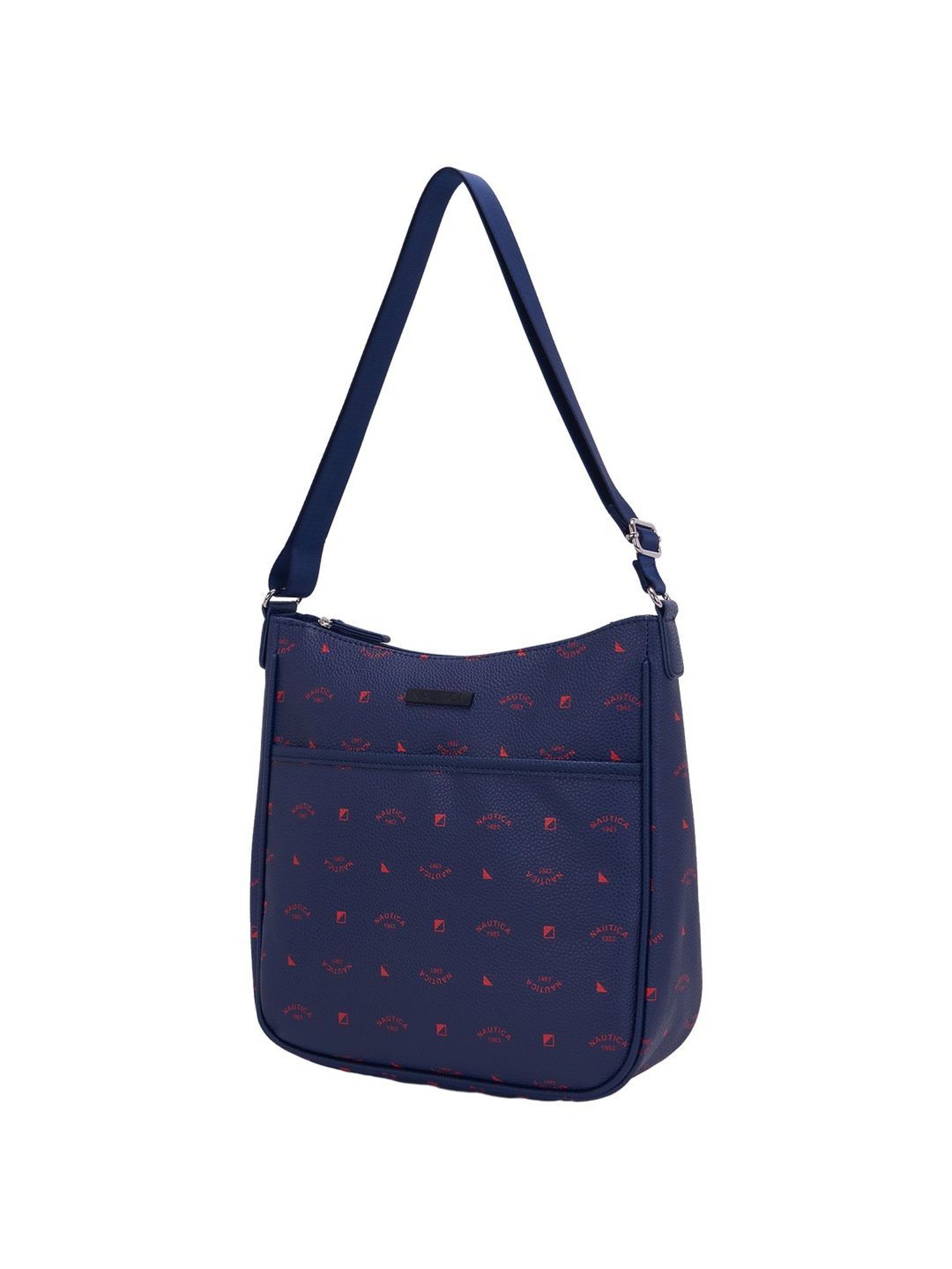 Nautica Navy Blue Printed Medium Hobo Handbag