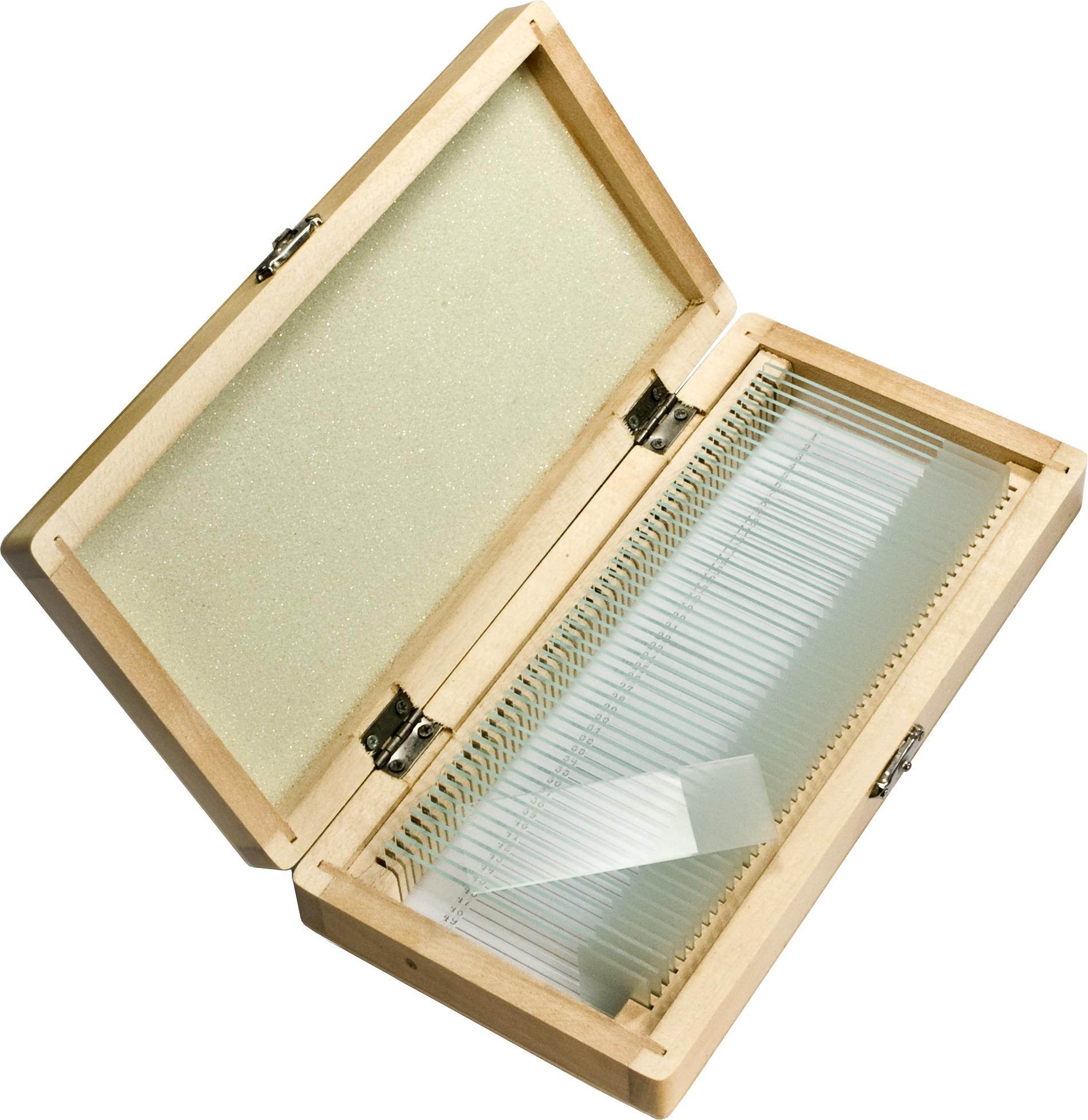 Barska Optics AF11942 Prepared Microscope Slides 50pcs with Wood case