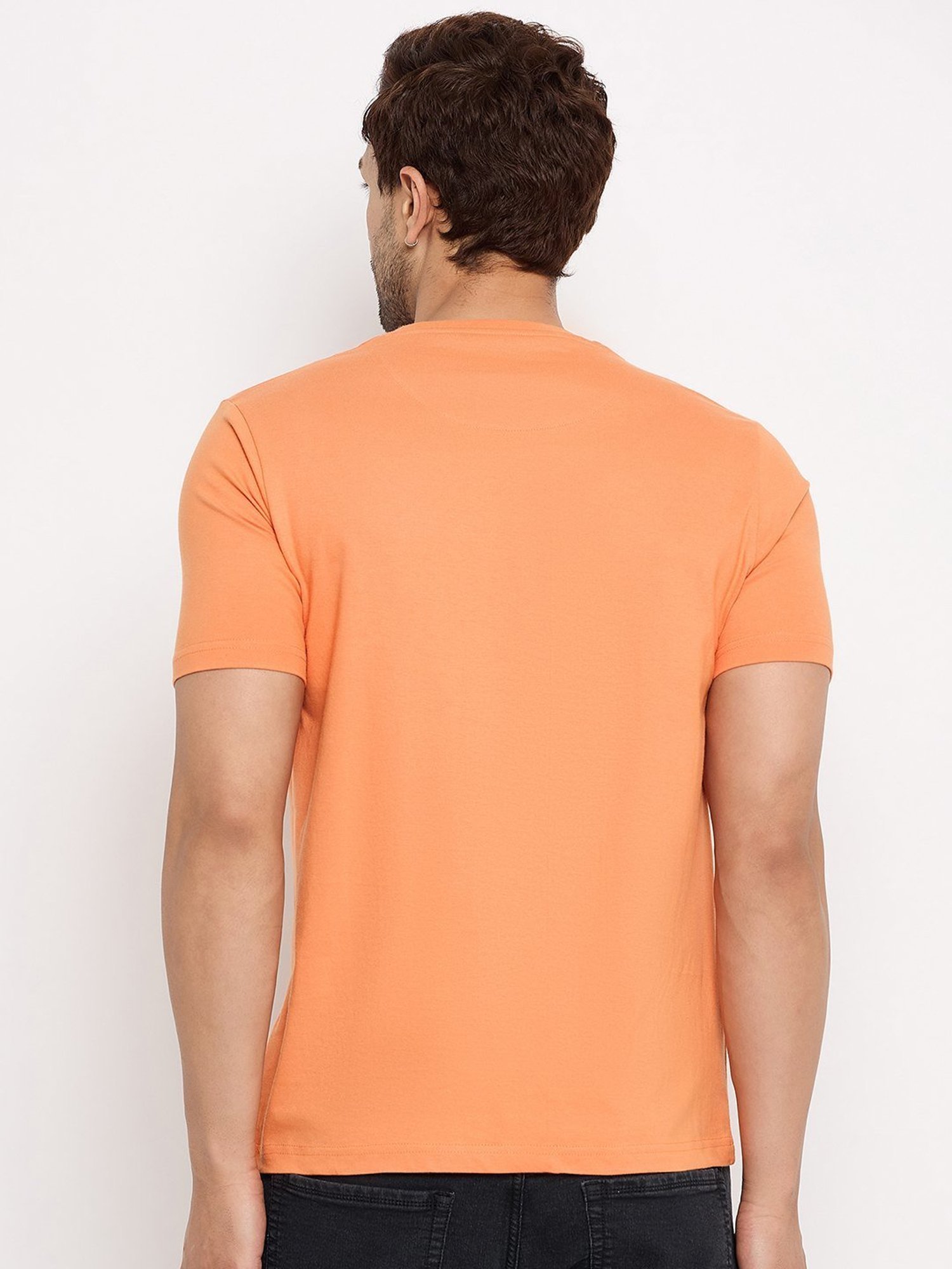 Duke Peach Slim Fit Printed T-Shirt