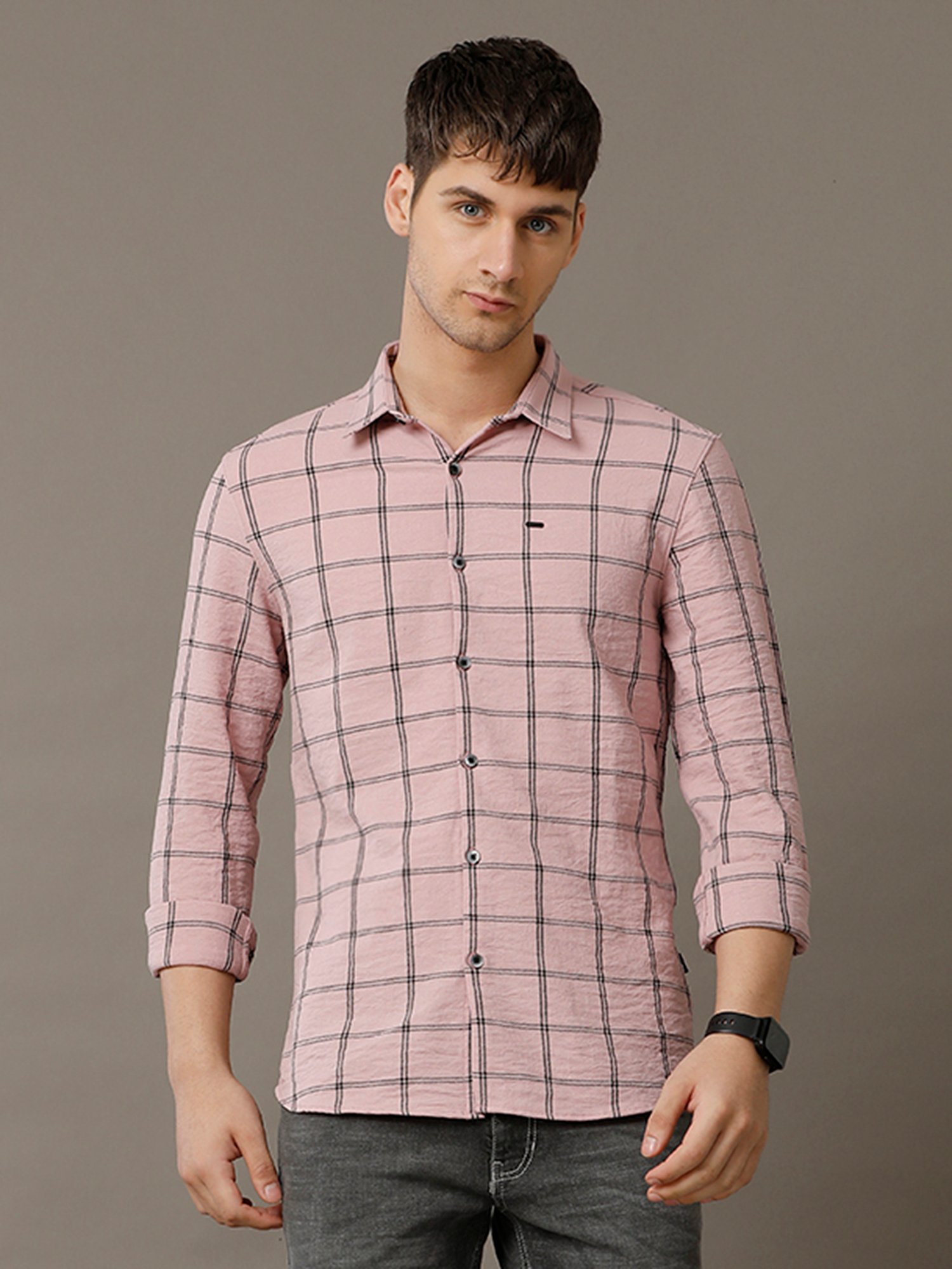 Identiti Pink Slim Fit Check Shirt