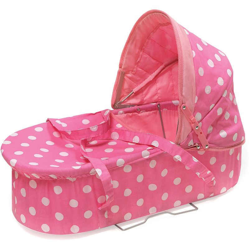 Badger Basket 3-in-1 Doll Carrier/Stroller - Pink & White Polka Dots