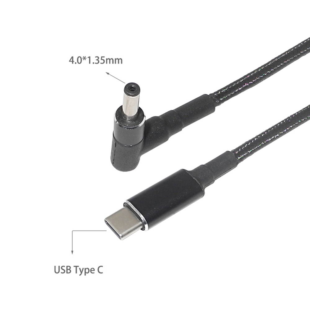 100W USB-C Type C to DC Tip 4.0*1.35mm PD Power Cable Cord For Asus Zenbook Vivobook Laptops