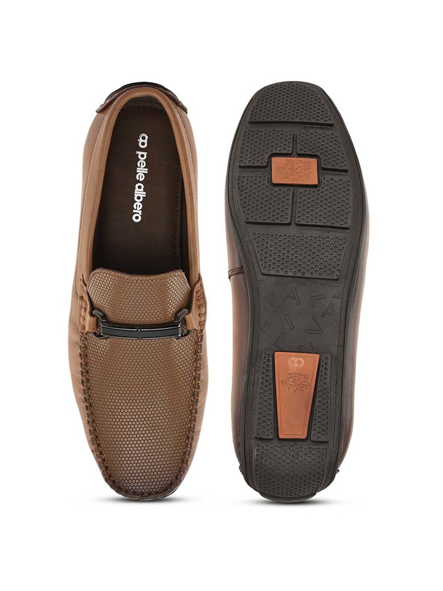 Pelle Albero Men's Tan Casual Loafers