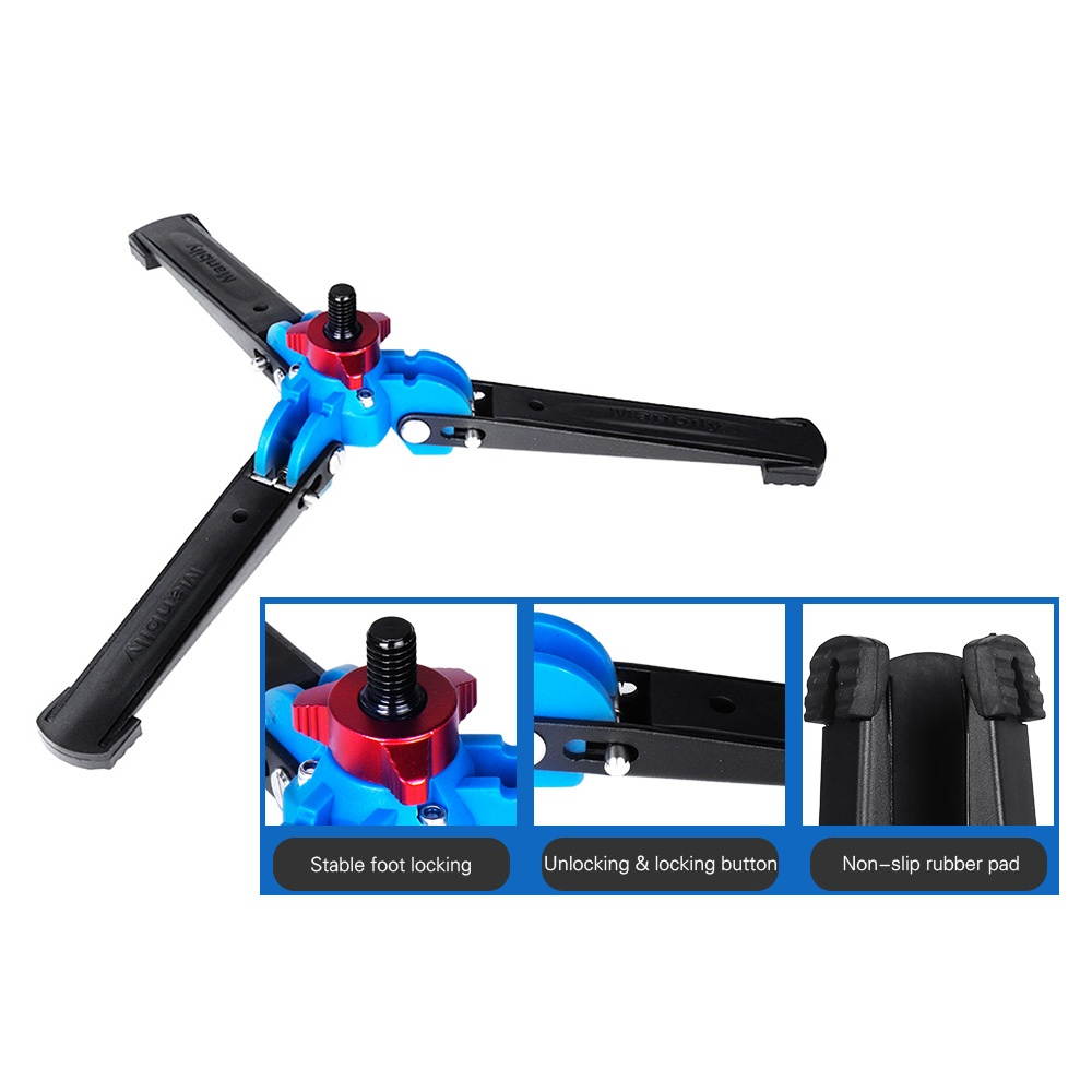 Manbily M-1 Portable Universal Mini Three Feet Support Tripod Stand Base Monopod Stand for Monopod Ball Head with 3/8" Screw