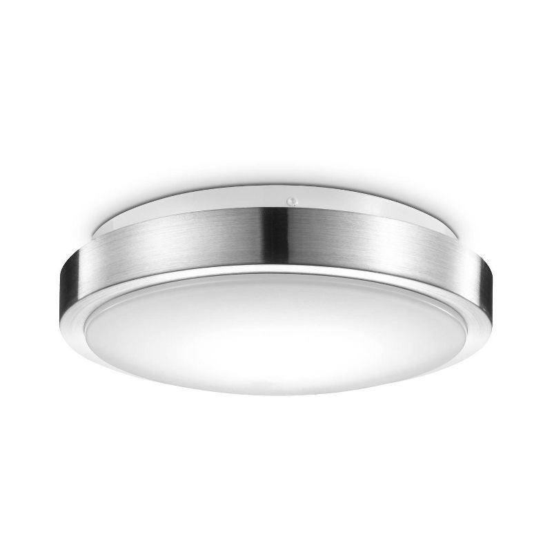Smart Brushed Nickel 16W 11" White LED Wi-Fi Enabled Voice Activated Flush Mount Ceiling Light