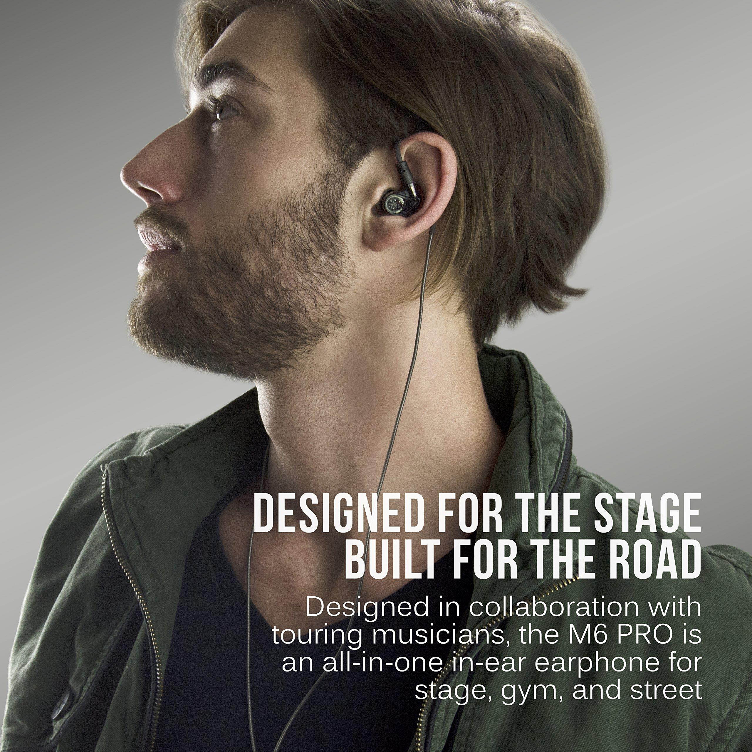 MEE audio M6 PRO Musicians&rsquo; In-Ear Monitors with Detachable Cables; Universal-Fit and Noise-Isolating (2nd Generation) (Black)