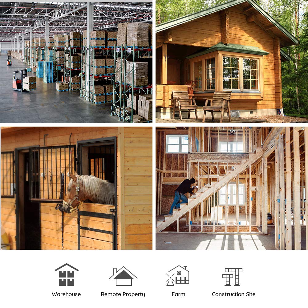 3G/4G LTE Outdoor Battery/Solar Powered Celluar Security Camera, 1080P HD Wire-free Camera w/SD Socket and Cloud, Color Night Vision, 2-Way Audio, PIR Motion Sensor, Reolink Go+Black Solar Panel