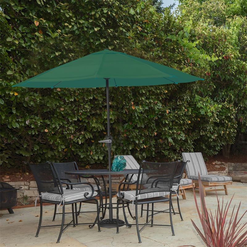 9' x 5' Rectangular Double Top Patio Outdoor Market Umbrella Emerald Green - Crestlive Products