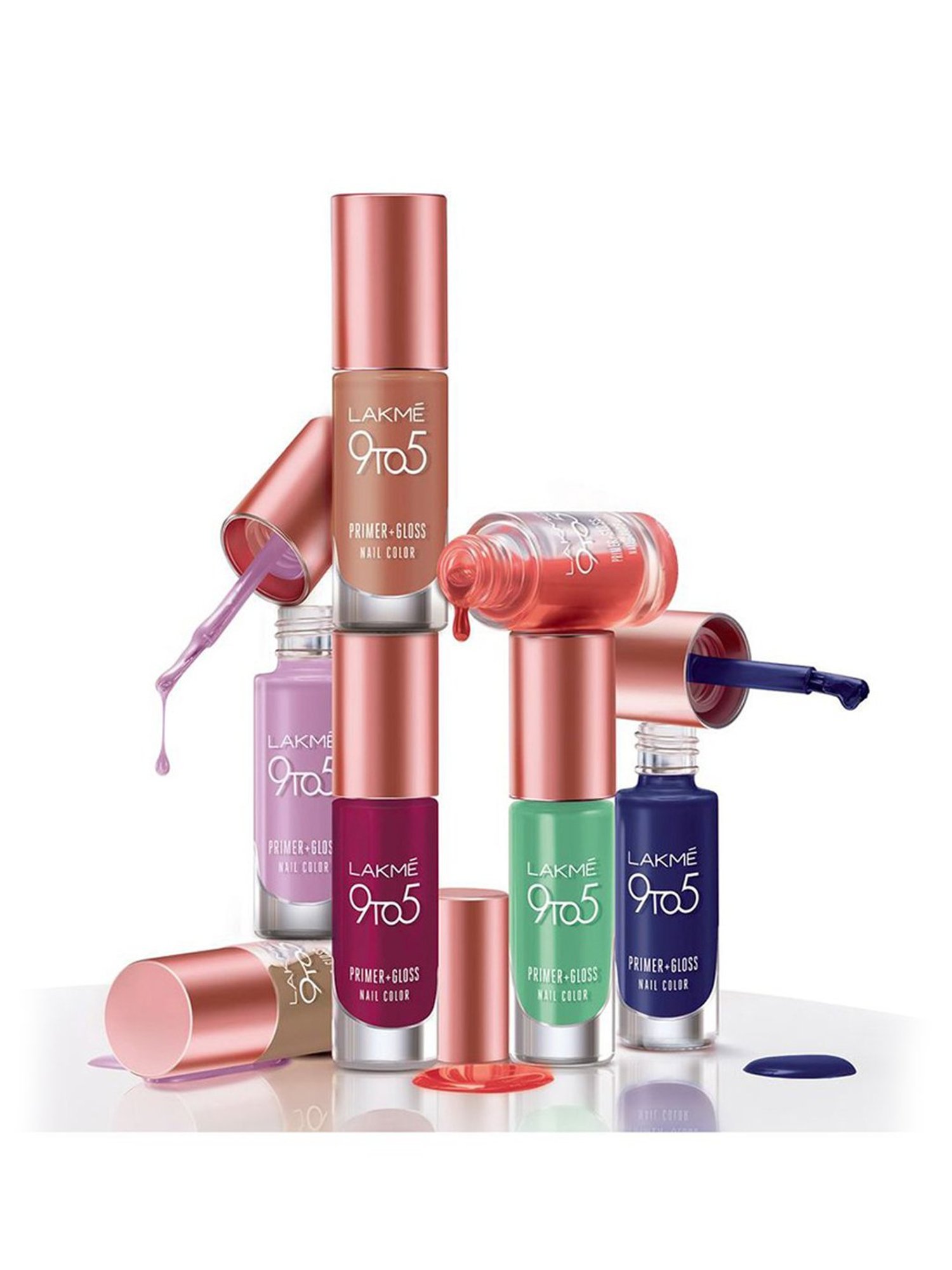 Lakme 9to5 Primer & Gloss Nail Colour Brown Sandcastle - 6 ml