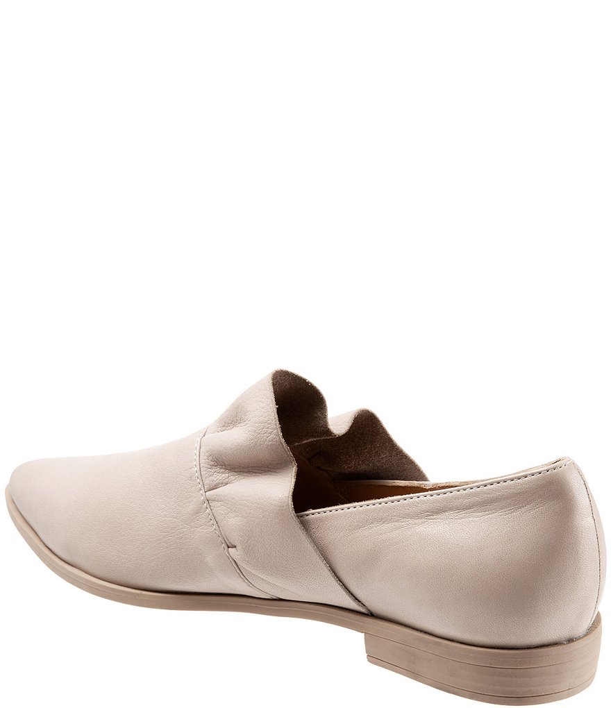 Bueno Burcu Leather Ruffle Slip-On Loafers