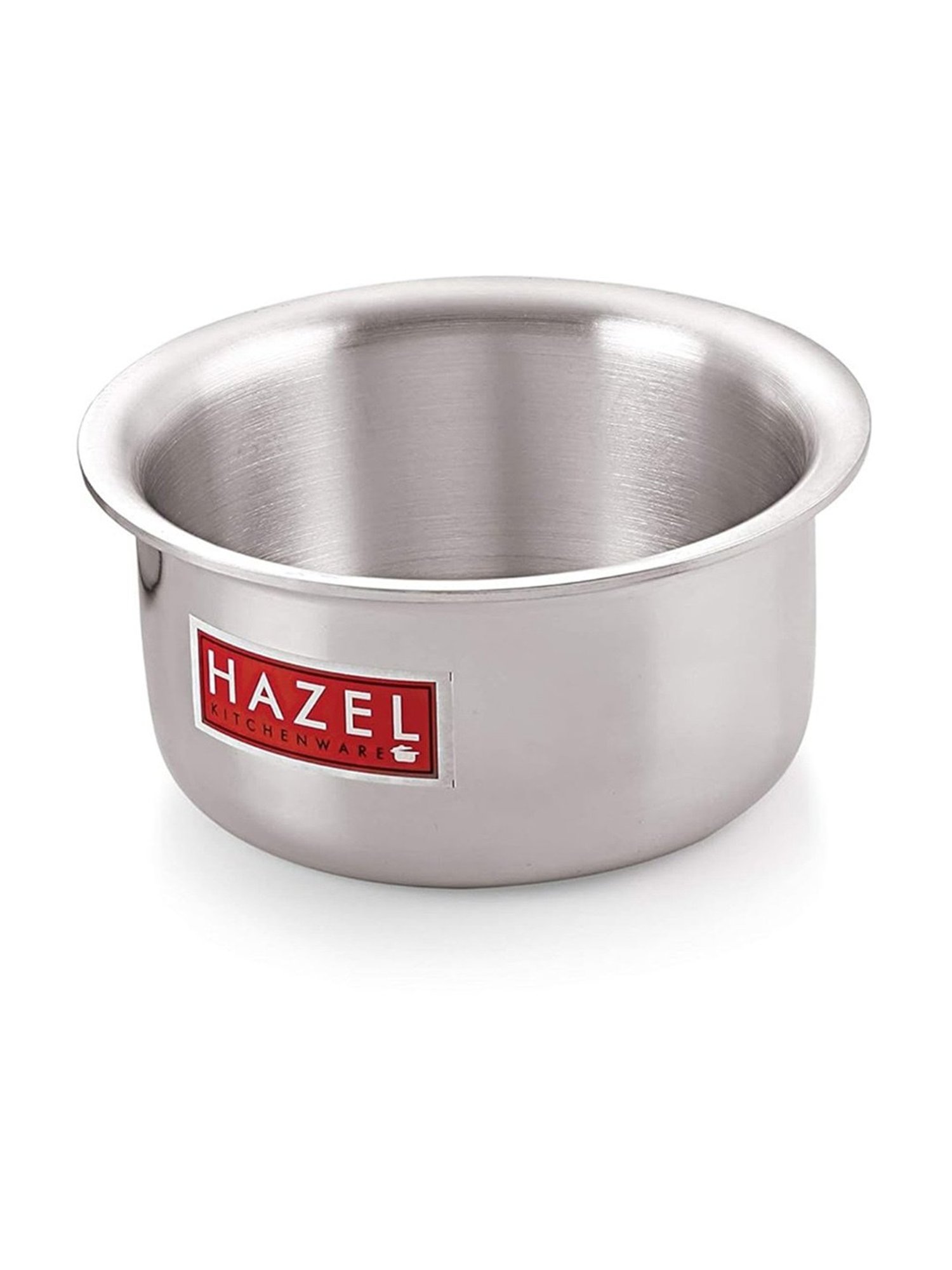HAZEL Flat Bottom Silver Aluminium Tope or Patila (0.87 L)