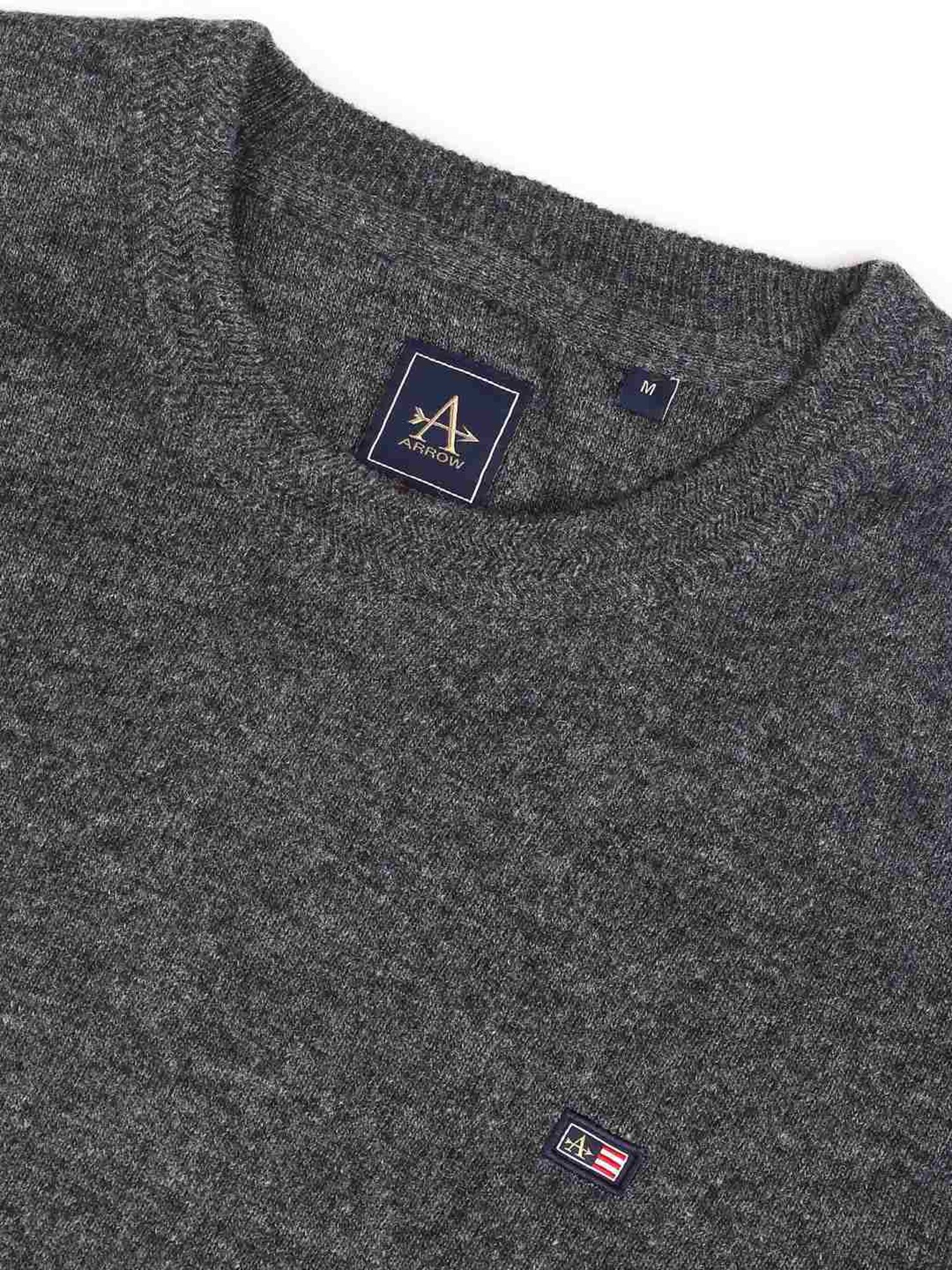 Arrow Sports Grey Regular Fit Texture Sweater