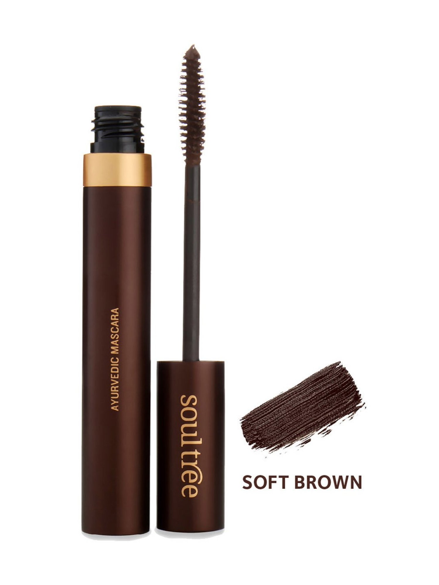 SoulTree Ayurvedic Mascara - Soft Brown - 6 gm | Organic Mascara