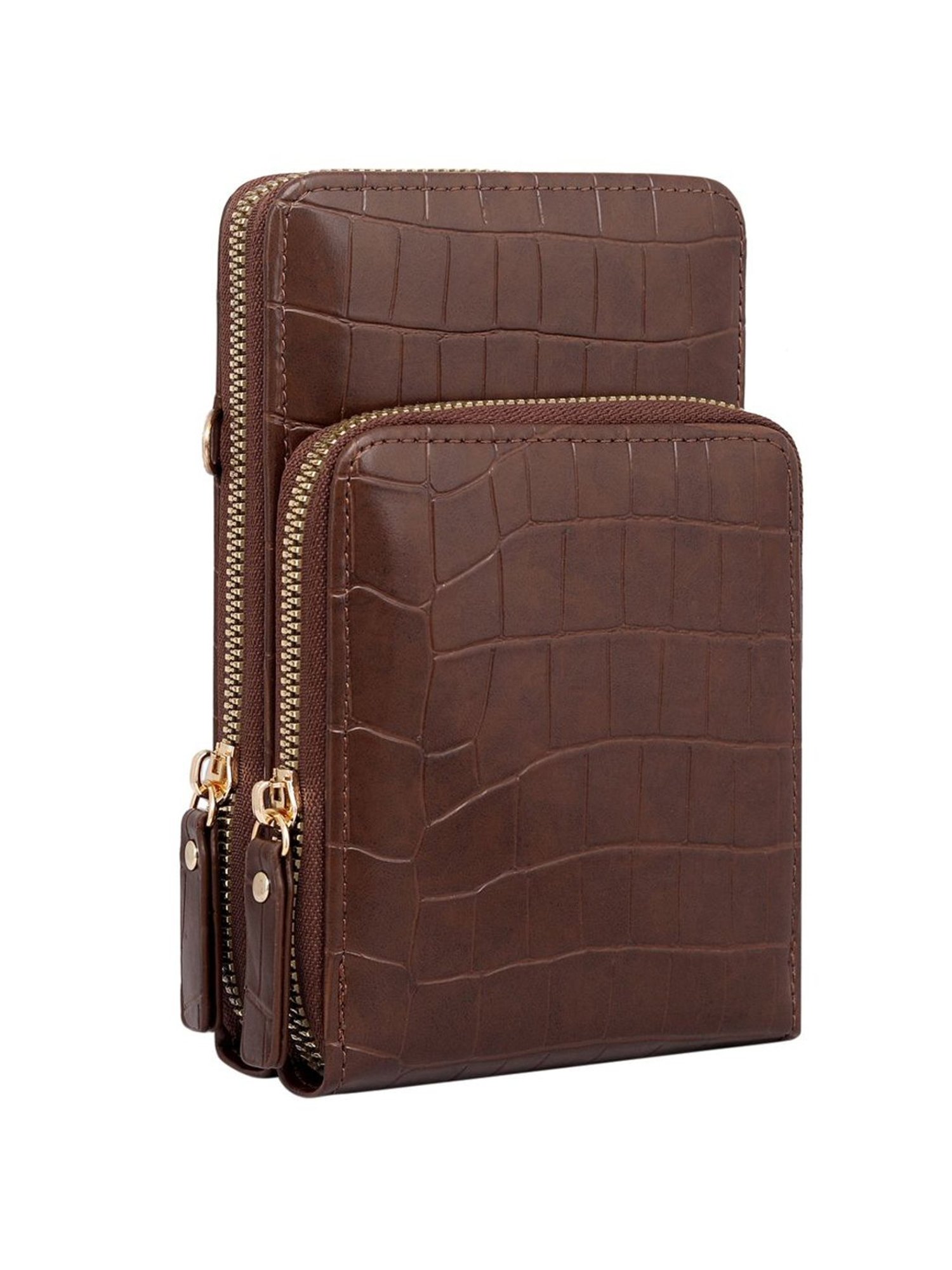 Lino Perros Brown Textured Mobile Pouch