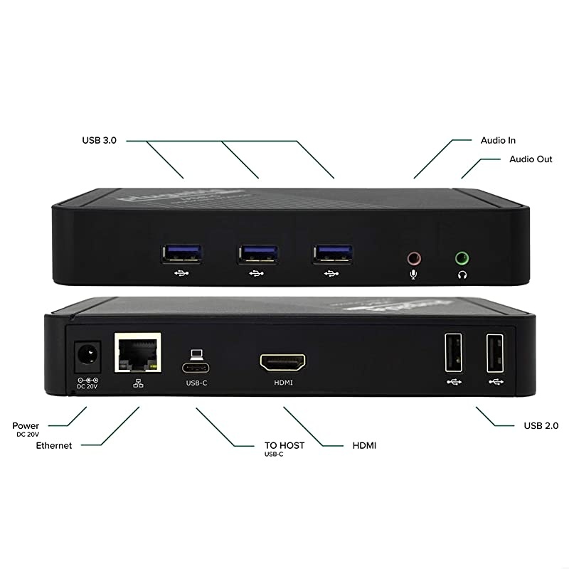 MiniDP Video Dock with USB 30 LAN Hub Black Mini DisplayPort to HDMI or DisplayPort 2port USB hub with 1 Gigabit Ethernet port for Macbooks Surface Pros and DellAsusLenovoHP Laptops JUH30412S1