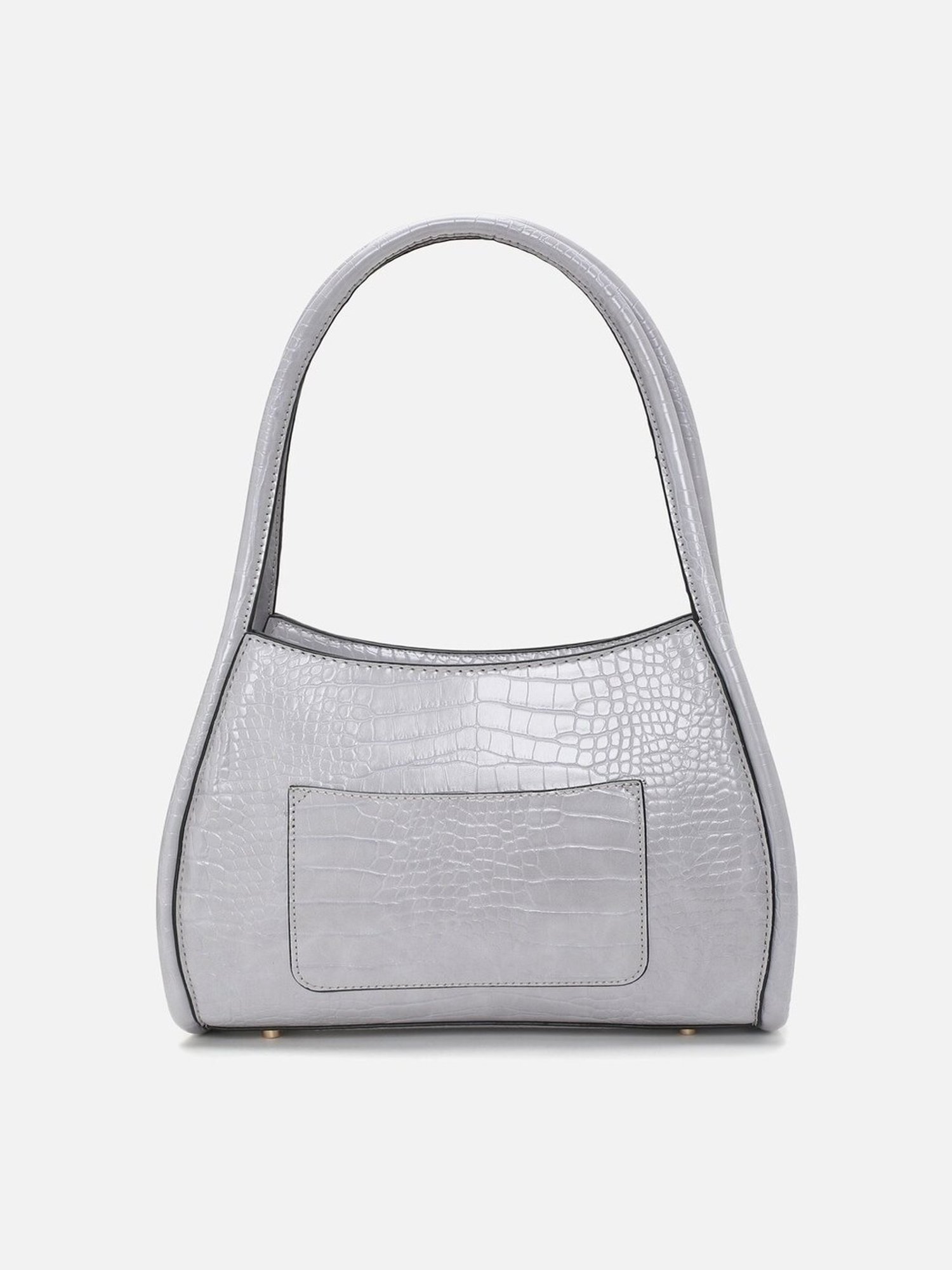 Allen Solly Grey Textured Medium Hobo Handbag