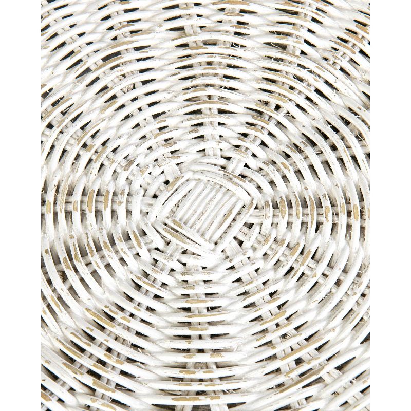 Akiman Rattan Accent Table White - East At Main