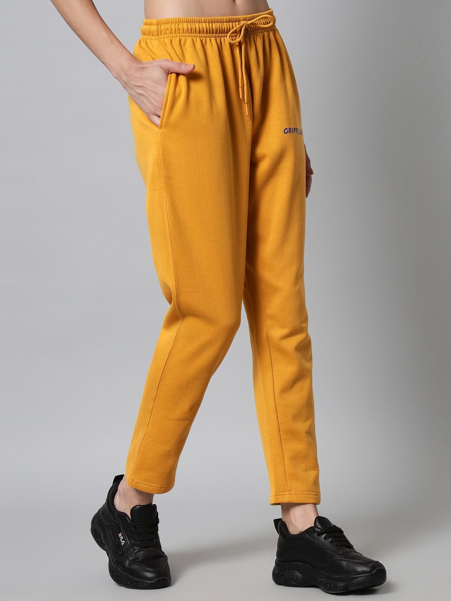 GRIFFEL Yellow Printed Track Pants