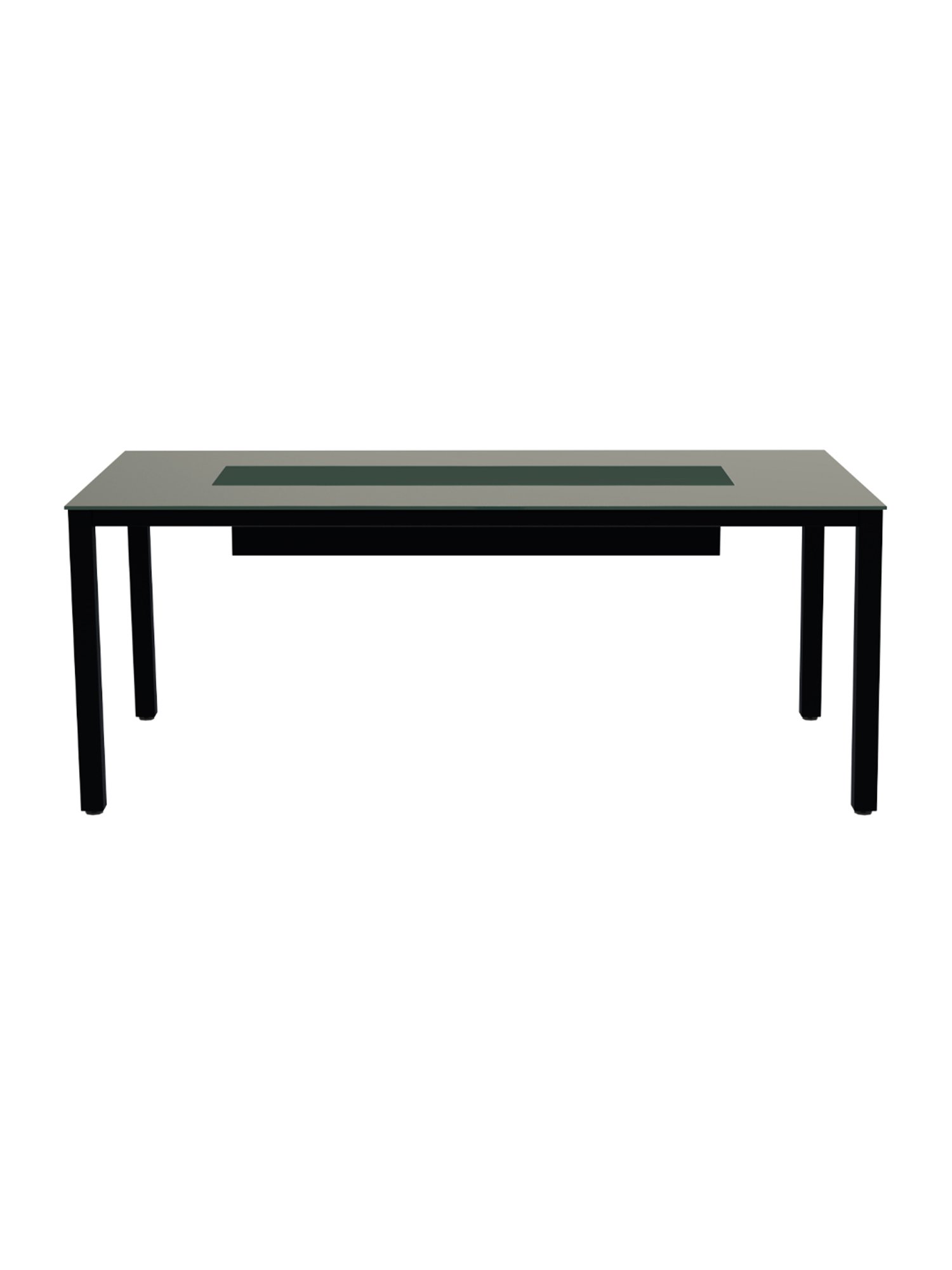 Godrej Interio Bezel Black & Green Metal 6 Seater Rectangular Dining Table