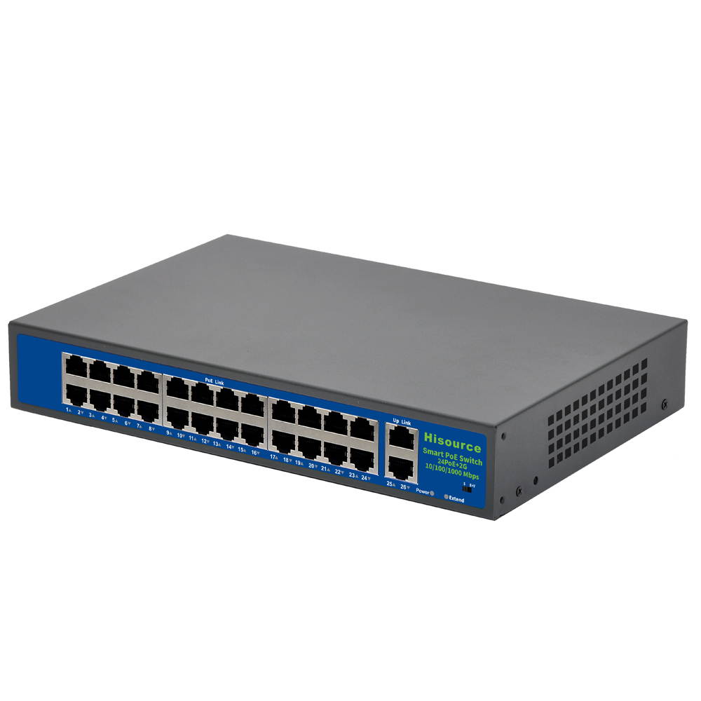 8 Port Fast Ethernet PoE Switch | 8 PoE Ports @120W, with 2 Uplink Ports | Plug & Play | Extend Mode | Priority Mode (Hi-F0820FBL-A)