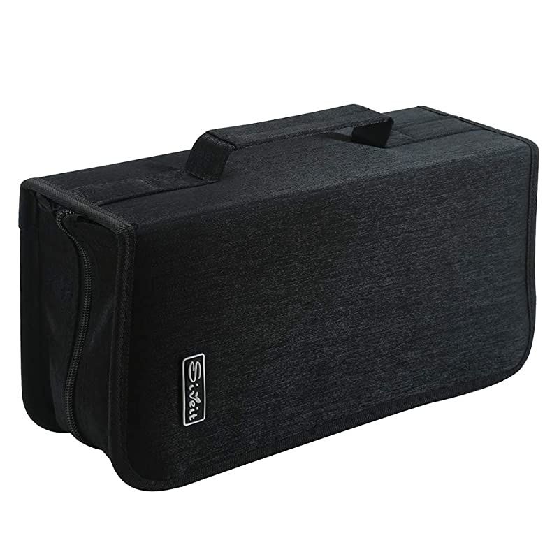 128 Capacity CD/DVD Case Wallet, Binder, Storage, Holder, Booklet for Car, Home, Office and Travel (Black)