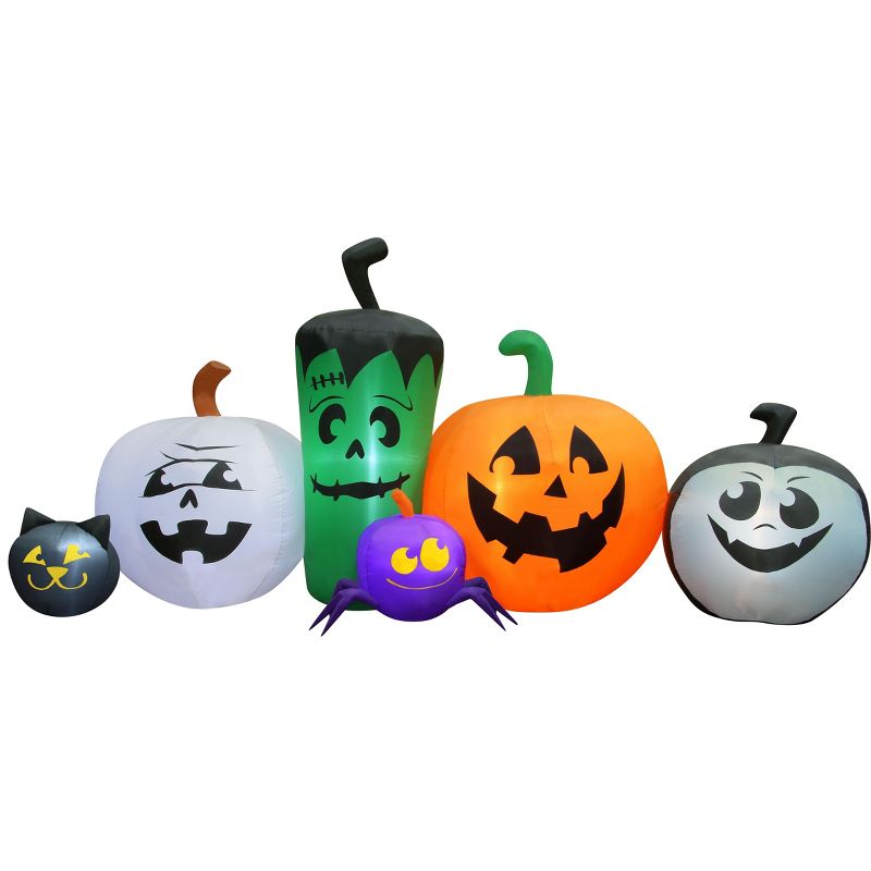 Occasions 8' Inflatable Monster Pumpkin Patch, 3.5 ft Tall, Multicolored