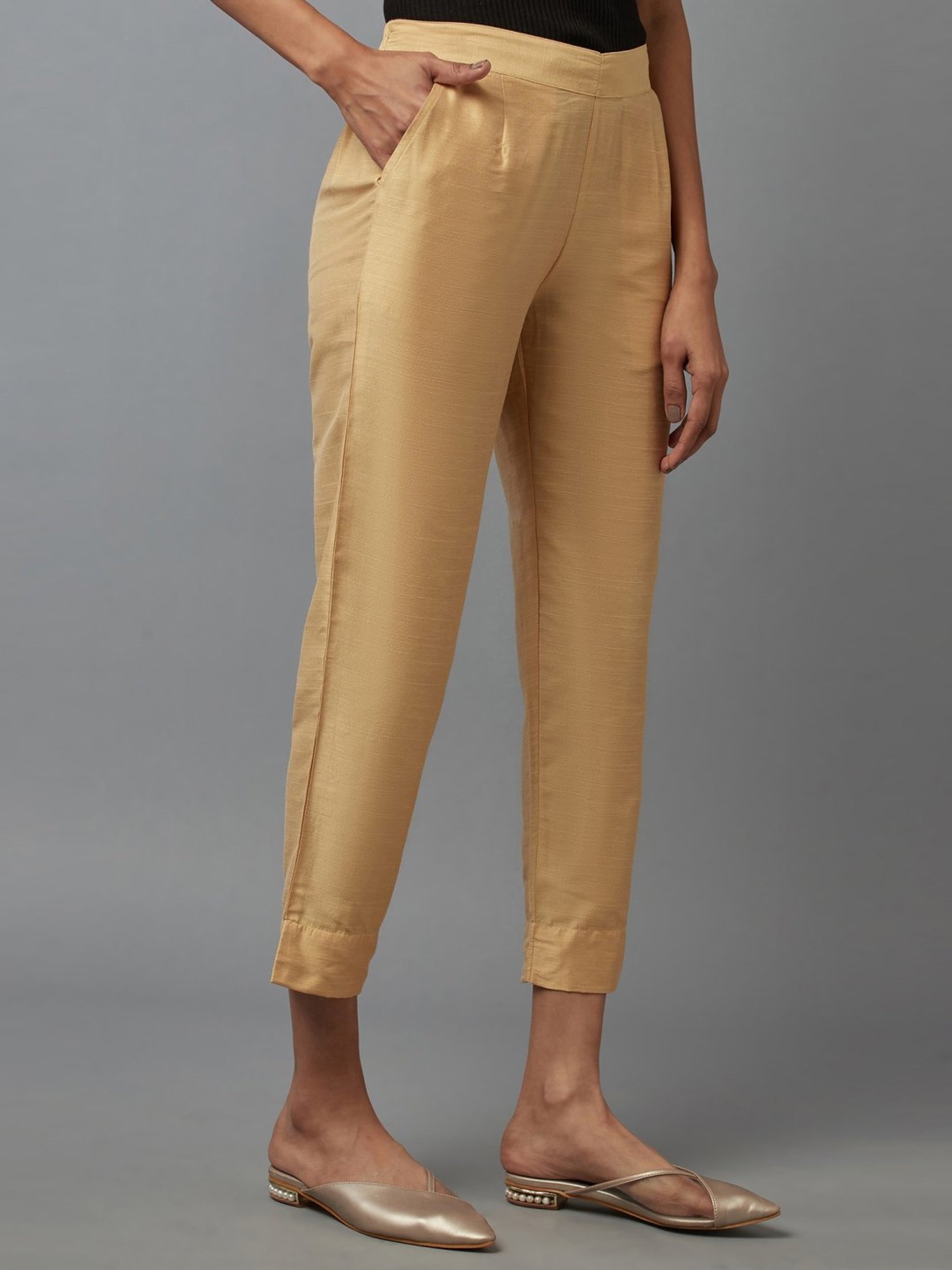Elleven Beige Plain Pants