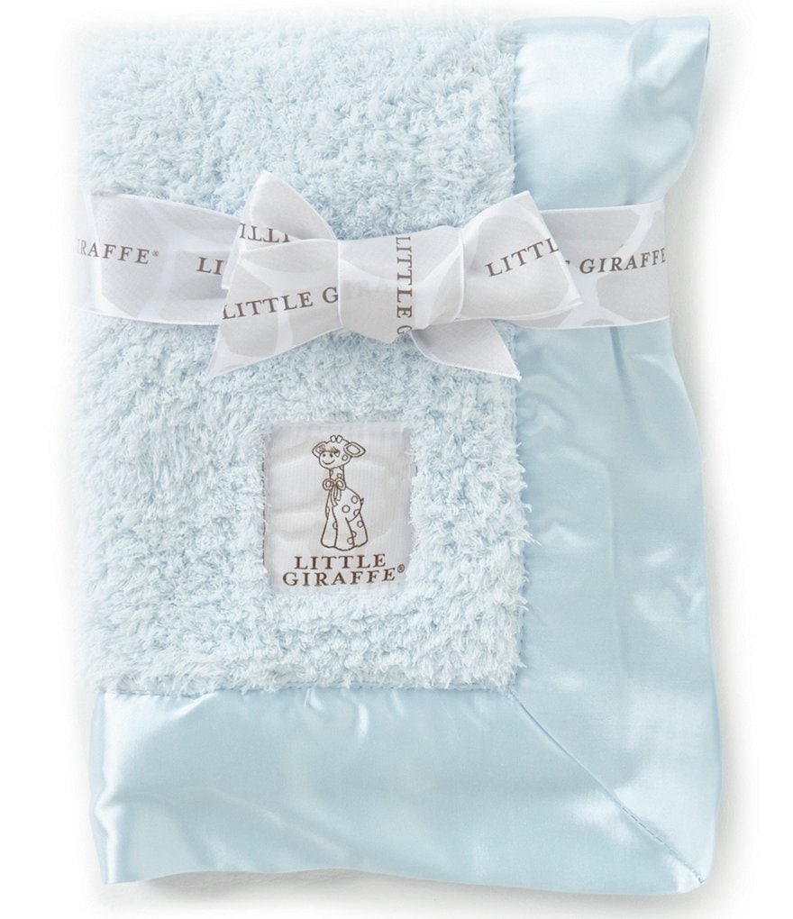 Little Giraffe Baby Satin Trim Chenille Blanket