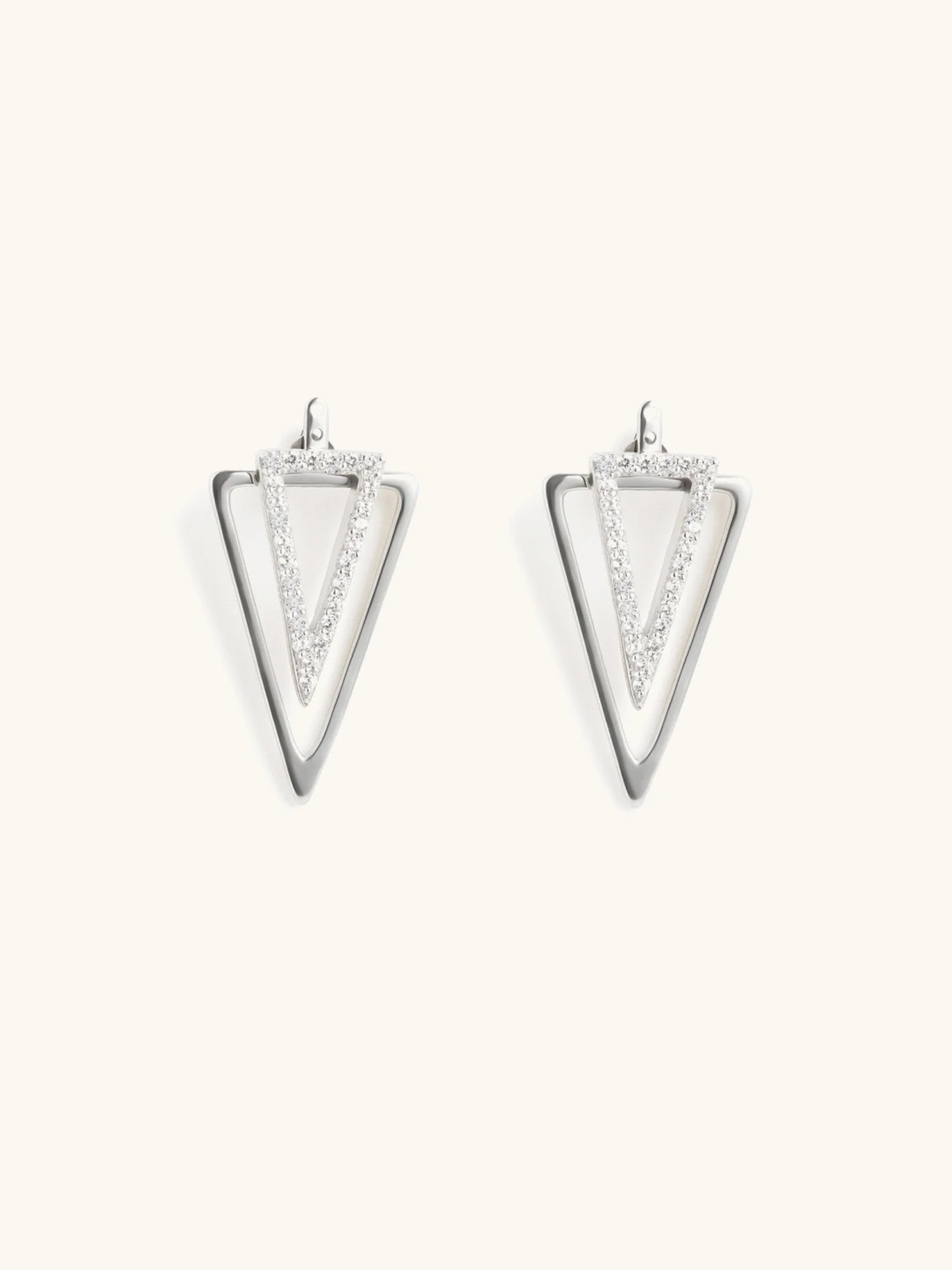 Mabel 92.5 Sterling Silver Inverse Triangle Drop Earrings for Women