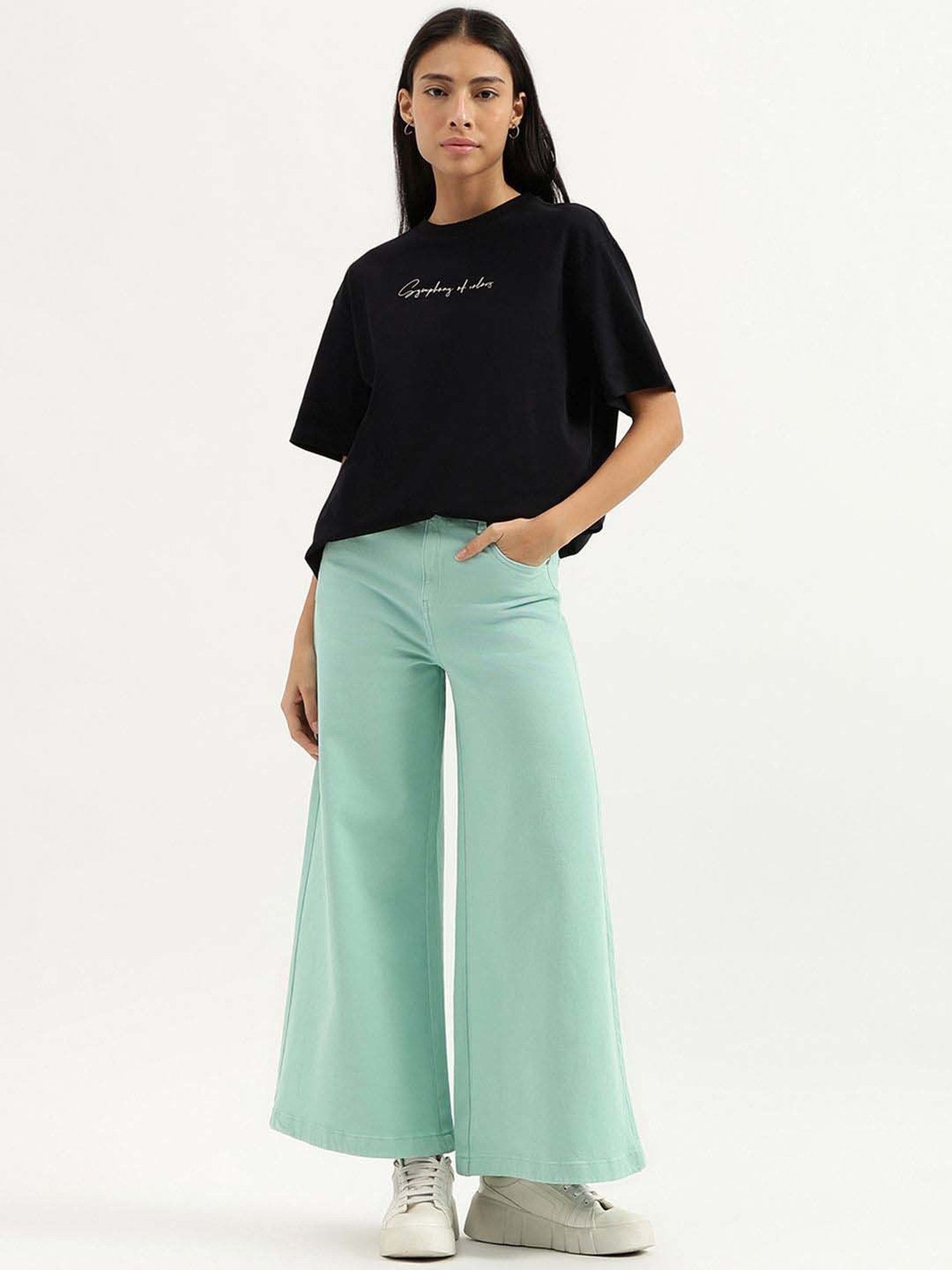 United Colors of Benetton Black Cotton Printed T-Shirt