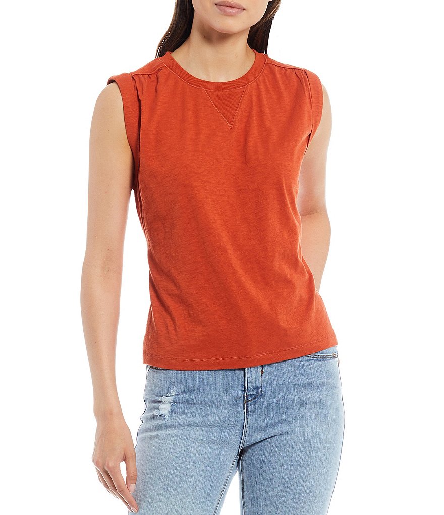 A Loves A Sleeveless Slub Knit Top