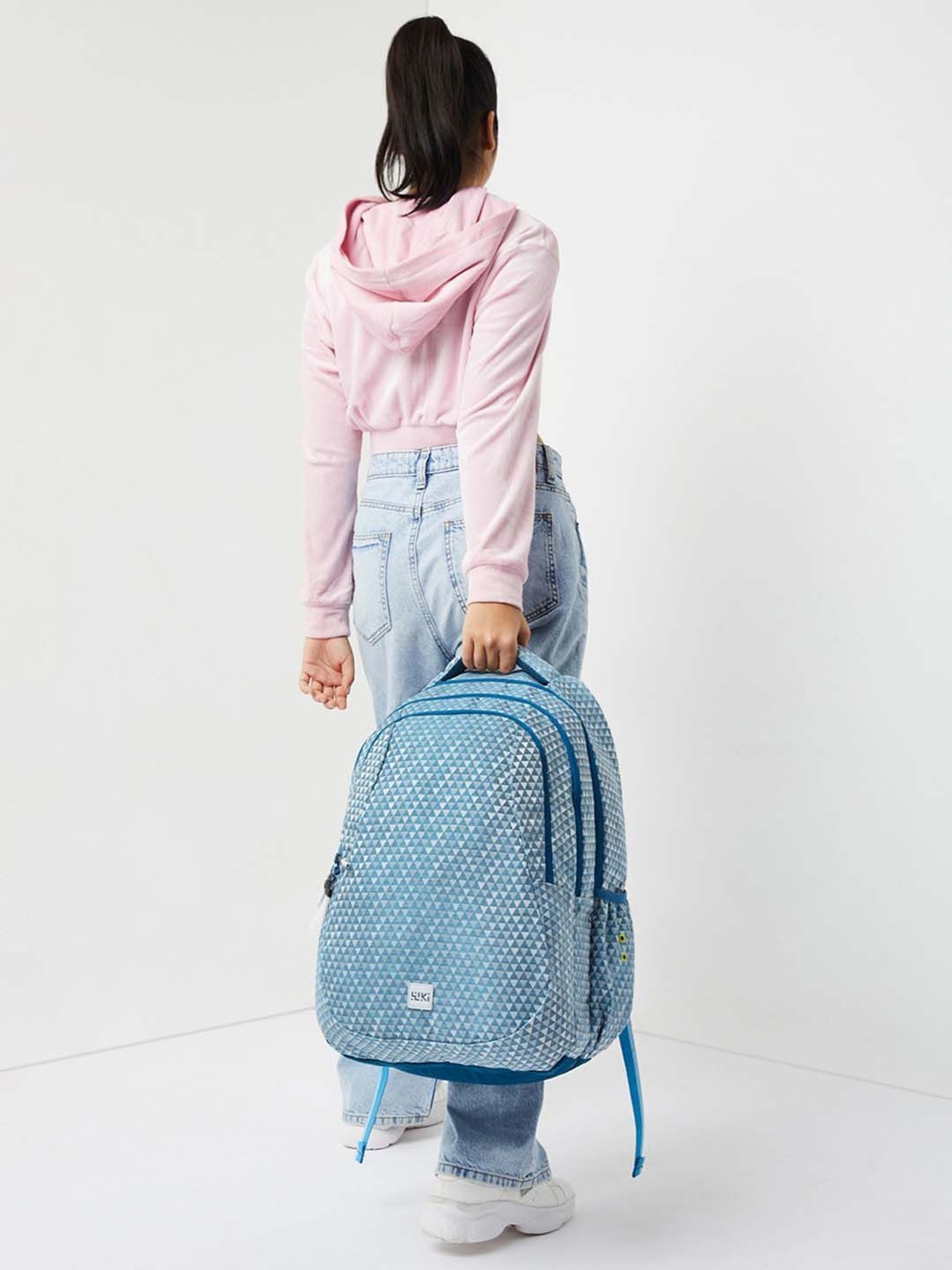 Wiki Back to School 6 Blue Polyester Printed Backpack - 47 Ltrs