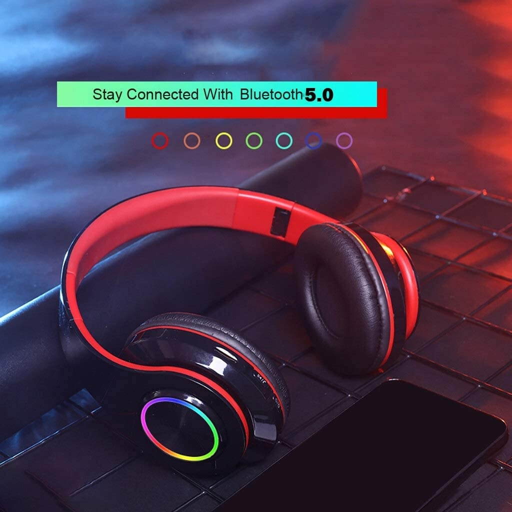 UKLLYY Wireless Headphones Bluetooth Headset Foldable Stereo Gaming Earphones with Microphone for PC Computer Games Laptops Headphones