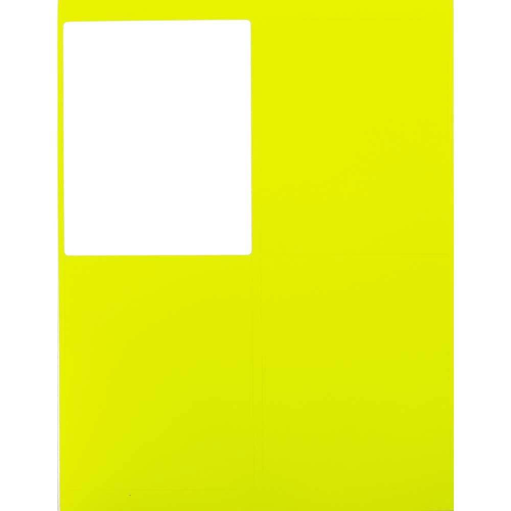 JAM PAPER Shipping Address Labels - Extra Large - 4 x 5 - Neon Yellow - 4 Labels per Page/120 Labels Total