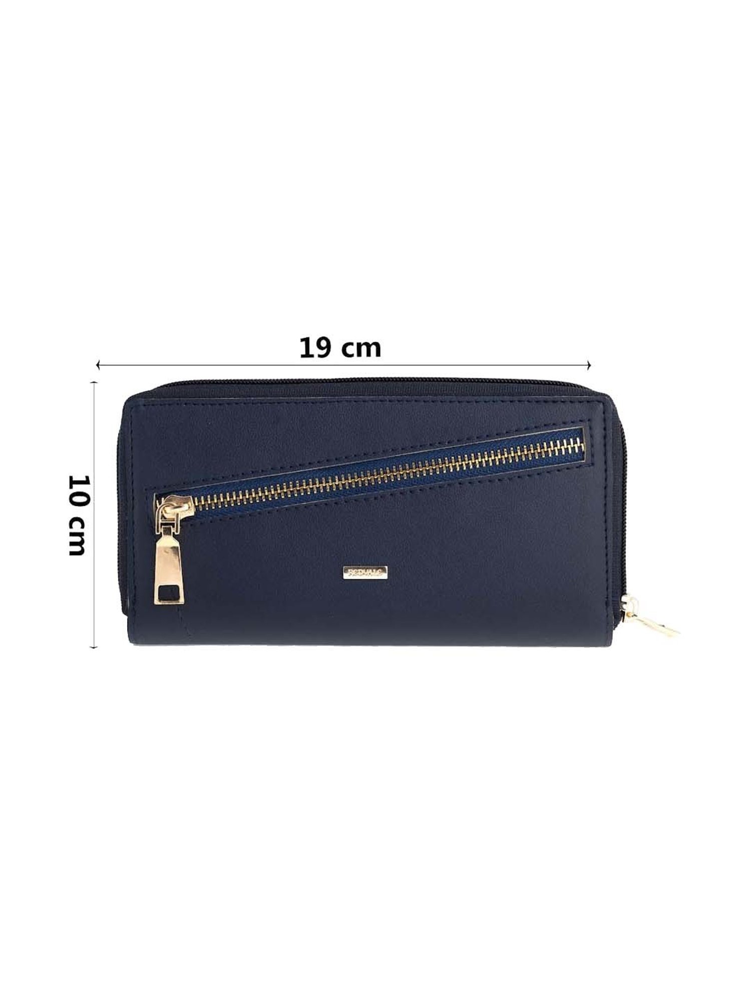 REDVALE Navy Textured Zip Around Wallet for Women