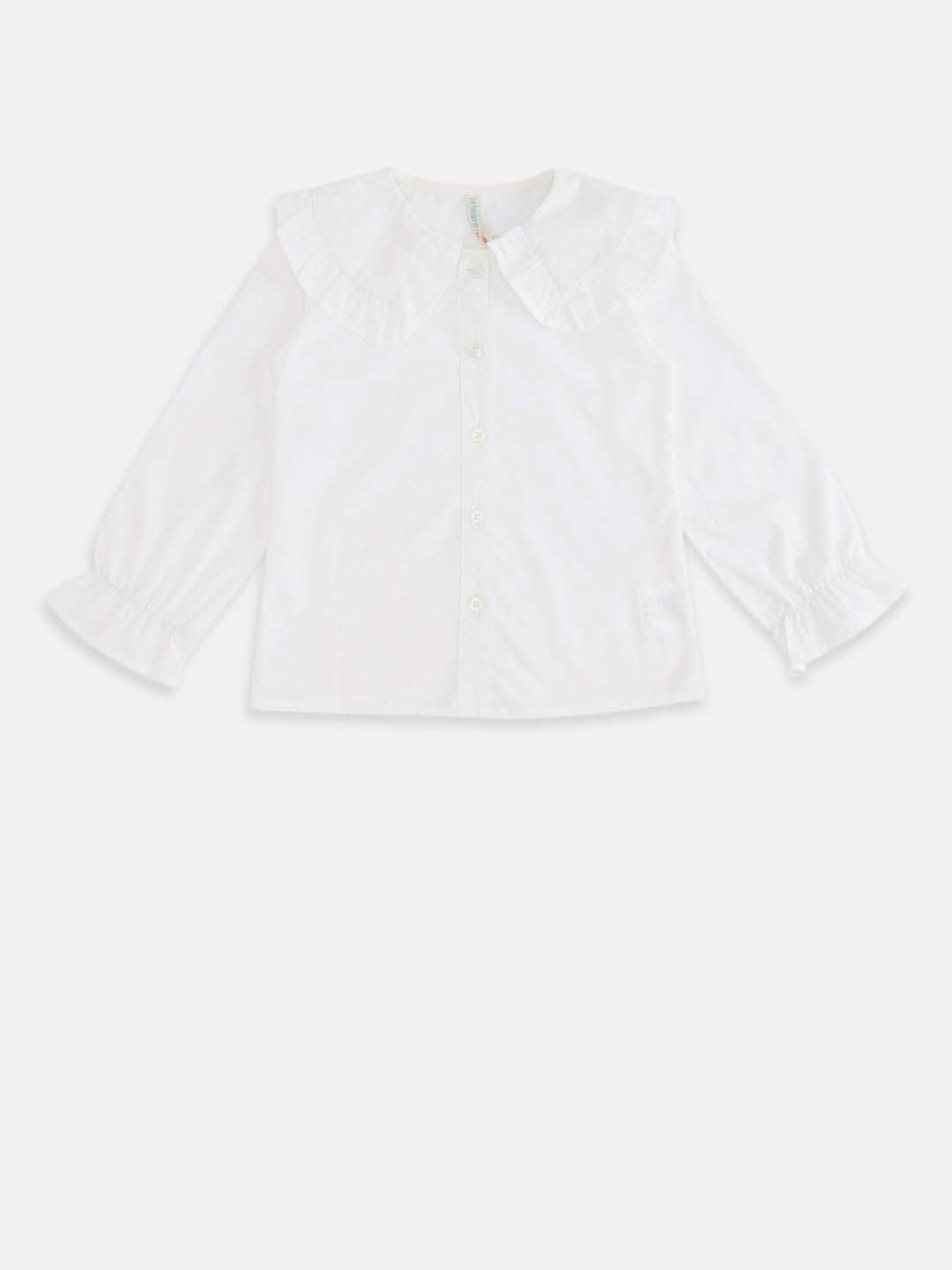 Pantaloons Junior Blue & White Cotton Printed Full Sleeves Dress Set