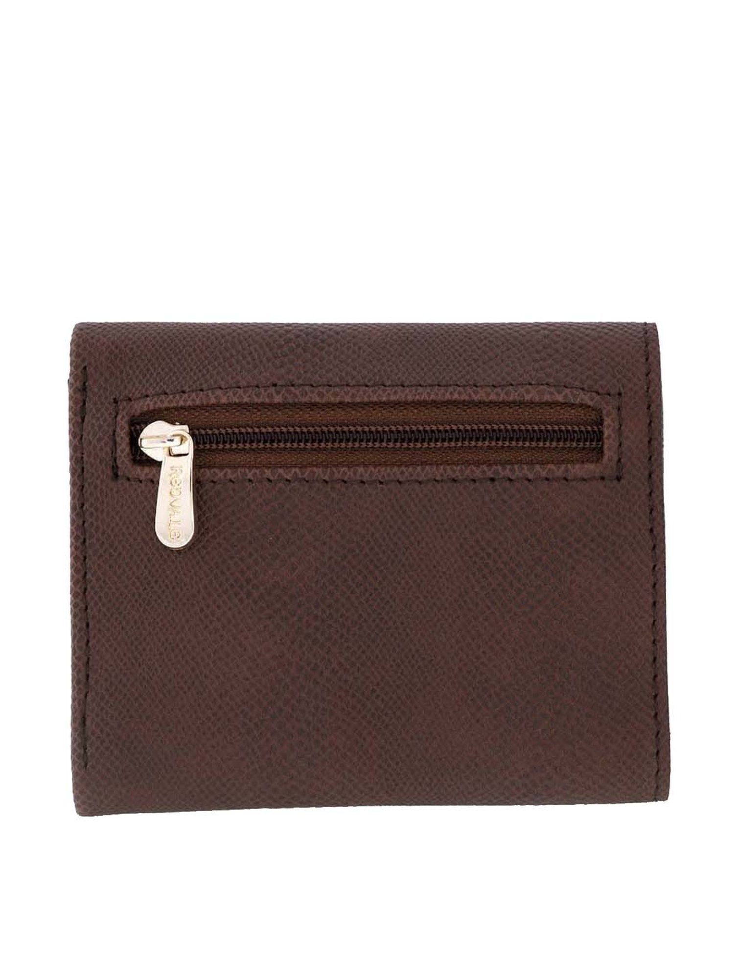 REDVALE Brown Textured Tri-Fold Wallet for Women