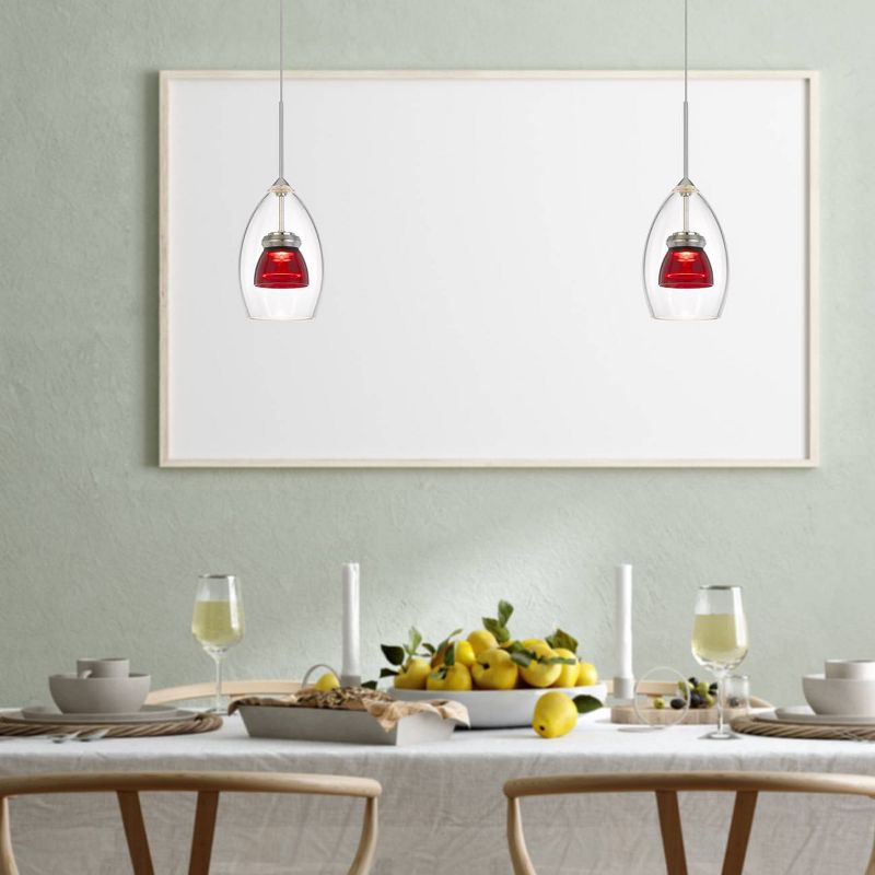 4.25" Integrated LED Dimmable Double Glass Mini Pendant Red - Cal Lighting