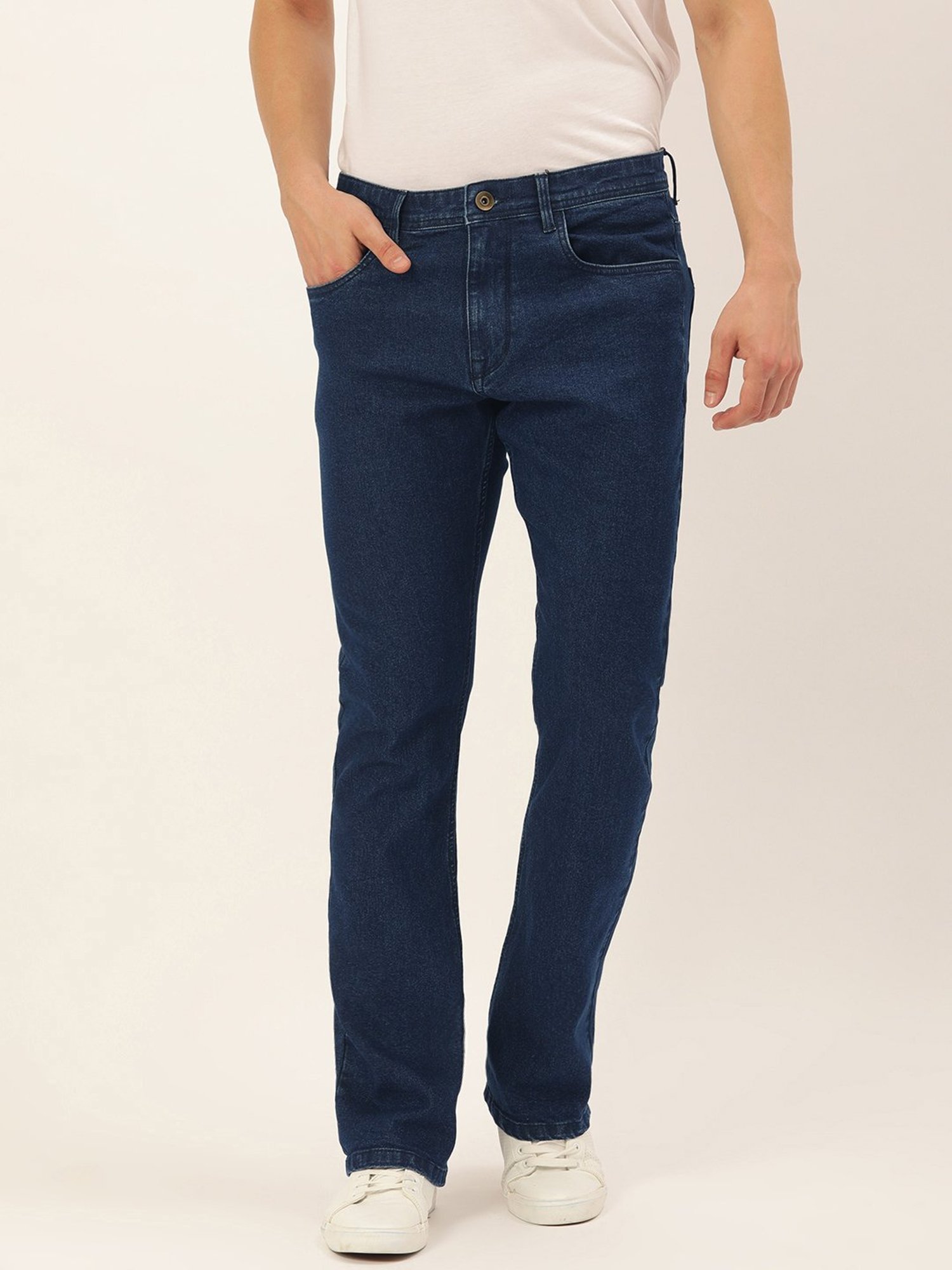 IVOC Navy Lightly Washed Boot Cut Jeans