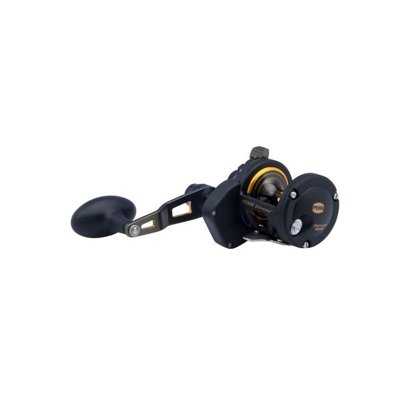 Penn FTH15LD2 Fathom Lever Drag 2 Speed Right Handed Compact Fishing Reel w/ Full Metal Body & Side Plates, Stainless Steel Main & Pinion Gear, Black