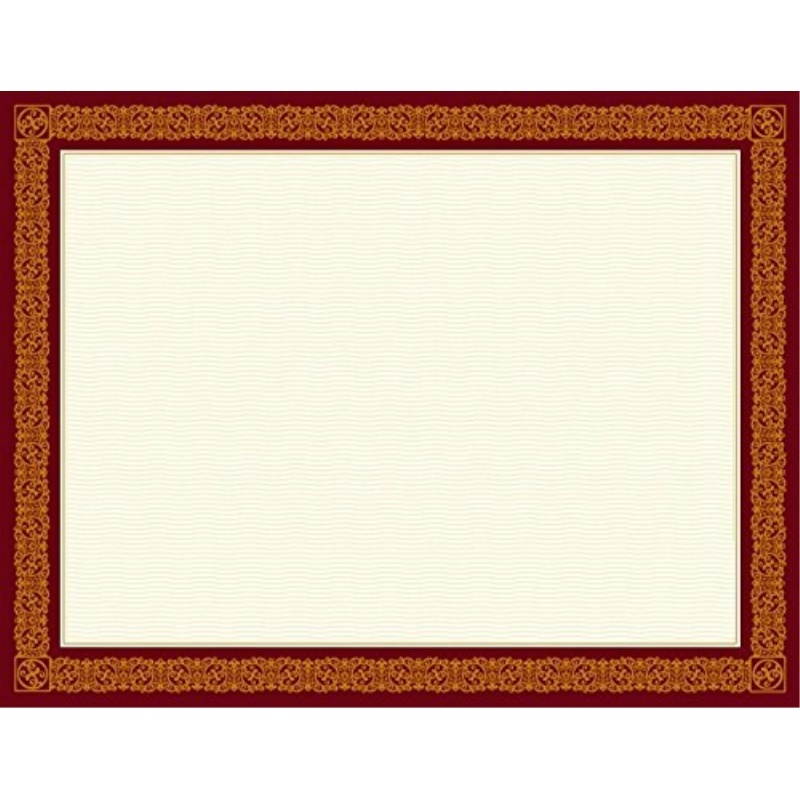 Geographics 48671 Award Certificates, Burgundy/Gold, 8 1/2 X 11, Gold Border, 15/Pack