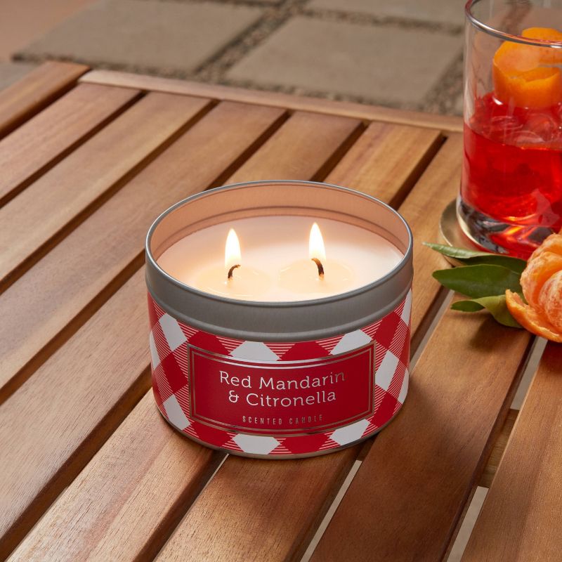 9oz Jar 2-Wick Americana Citronella Red Mandarin Candle - Sun Squad™