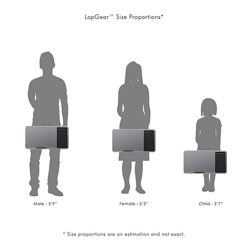 Home Office Lap Desk with Device Ledge Mouse Pad and Phone Holder Silver Carbon Fits Up to 156 Inch Laptops Style No 91585