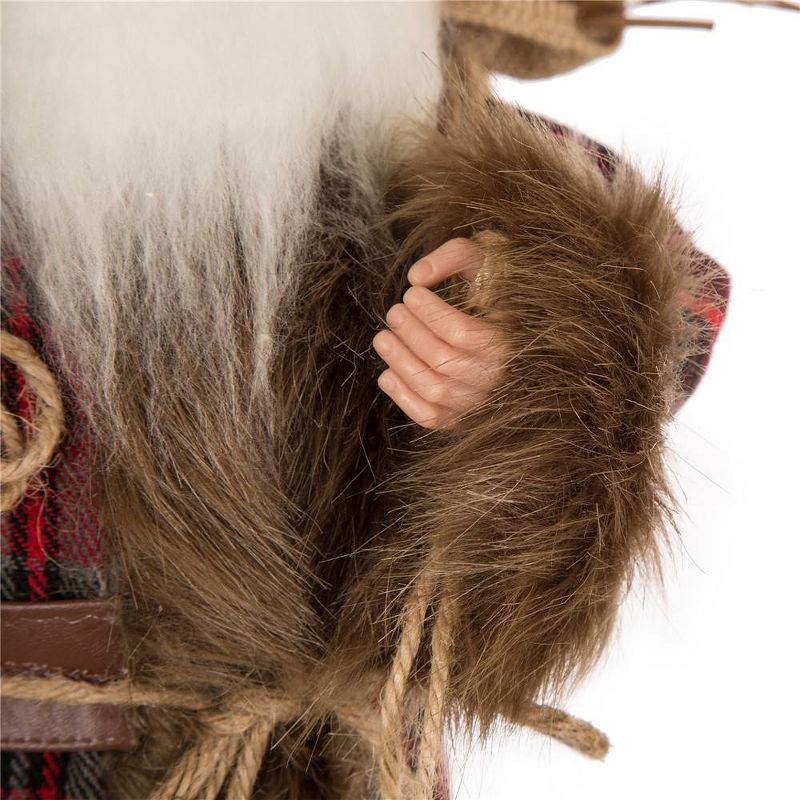 18" Plaid Santa Figurine - Glitzhome