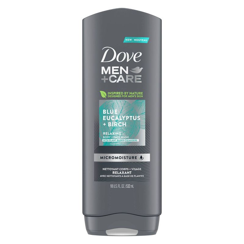 Dove Men+Care Blue Eucalyptus & Birch Relax & Uplift Body Wash Soap - 18  fl oz