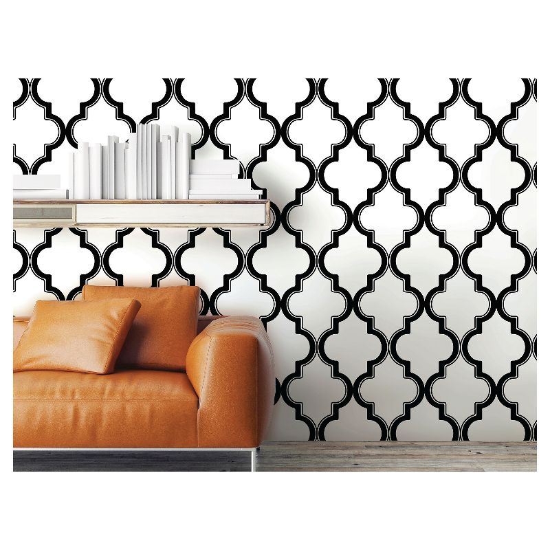 Devine Color Cable Stitch Peel & Stick Wallpaper Black/White